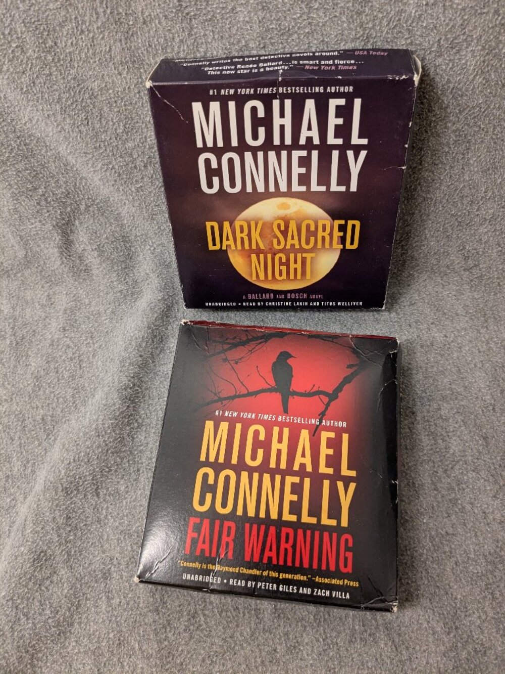 Two Michael Connelly Unabridged CD Audio Books Fair Warning Dark Sacred Night